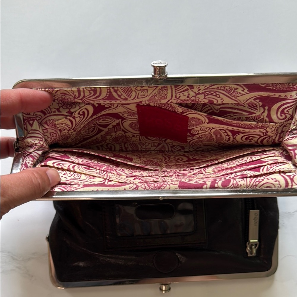 Hobo Lauren Leather Clutch with Silver Trim - Picture 3 of 4